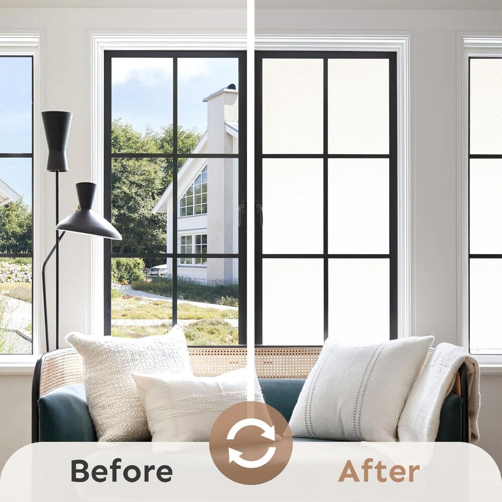 rabbitgoo Privacy Window Film Heat Control Sun Blocking Anti UV Glass Sticker
