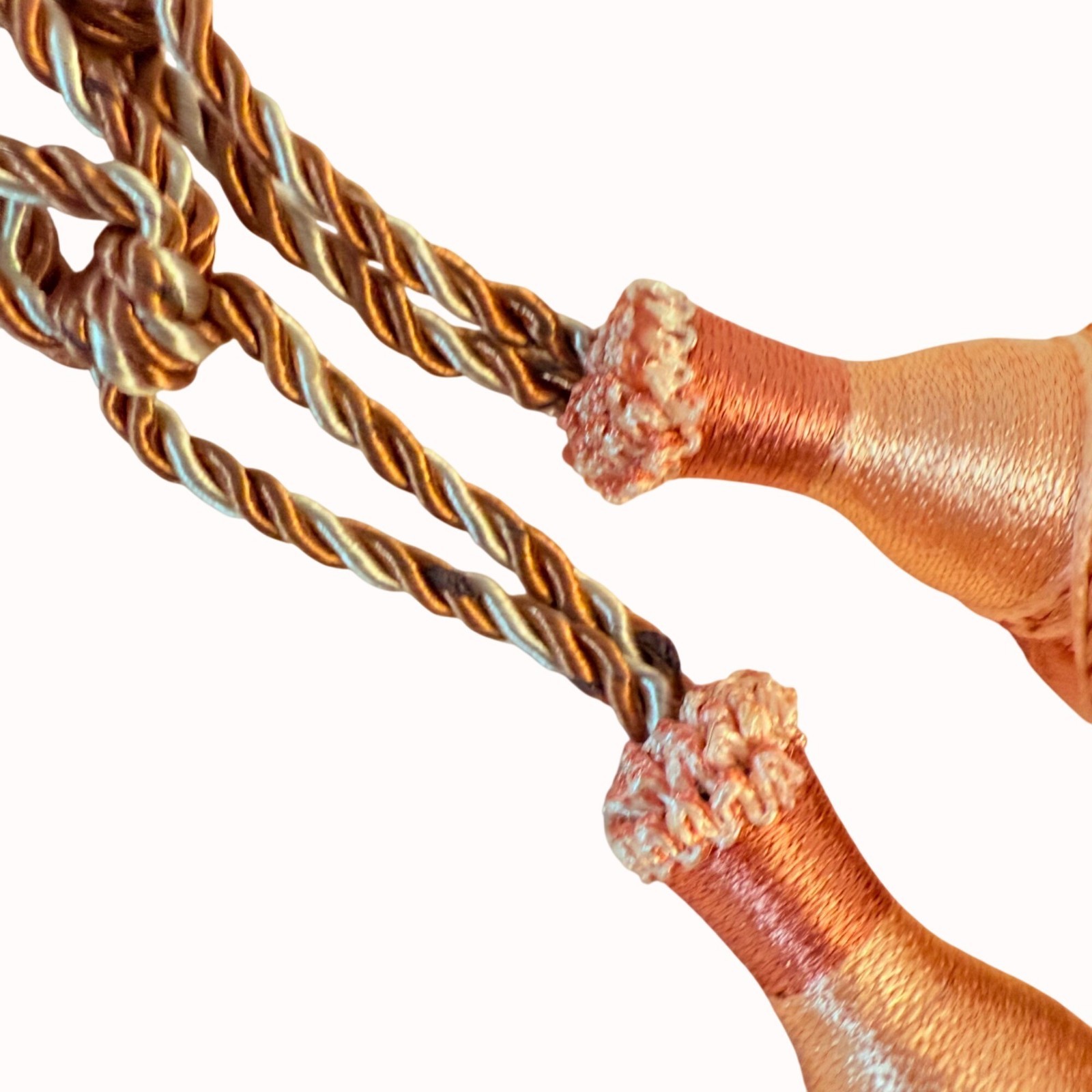 Romantic Elegant Curtain Tieback Set of 2 Peach Tassels VTG French Glam Window