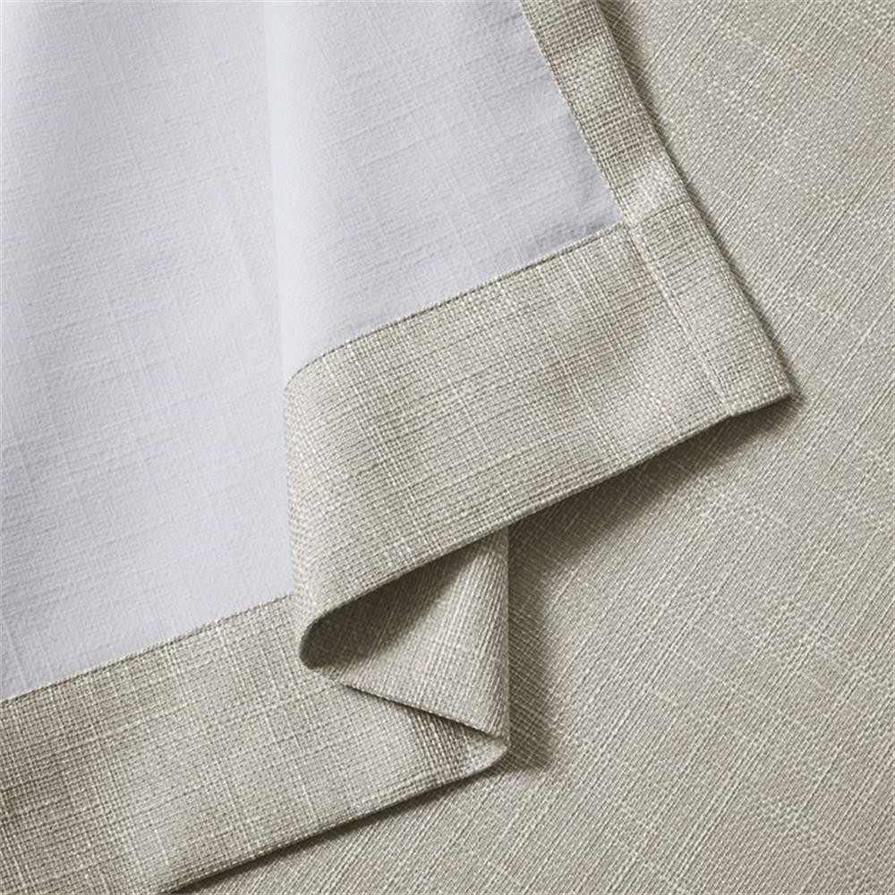 Pemberly Row Polyester Fabric Heathered Window Panel in Taupe Gray