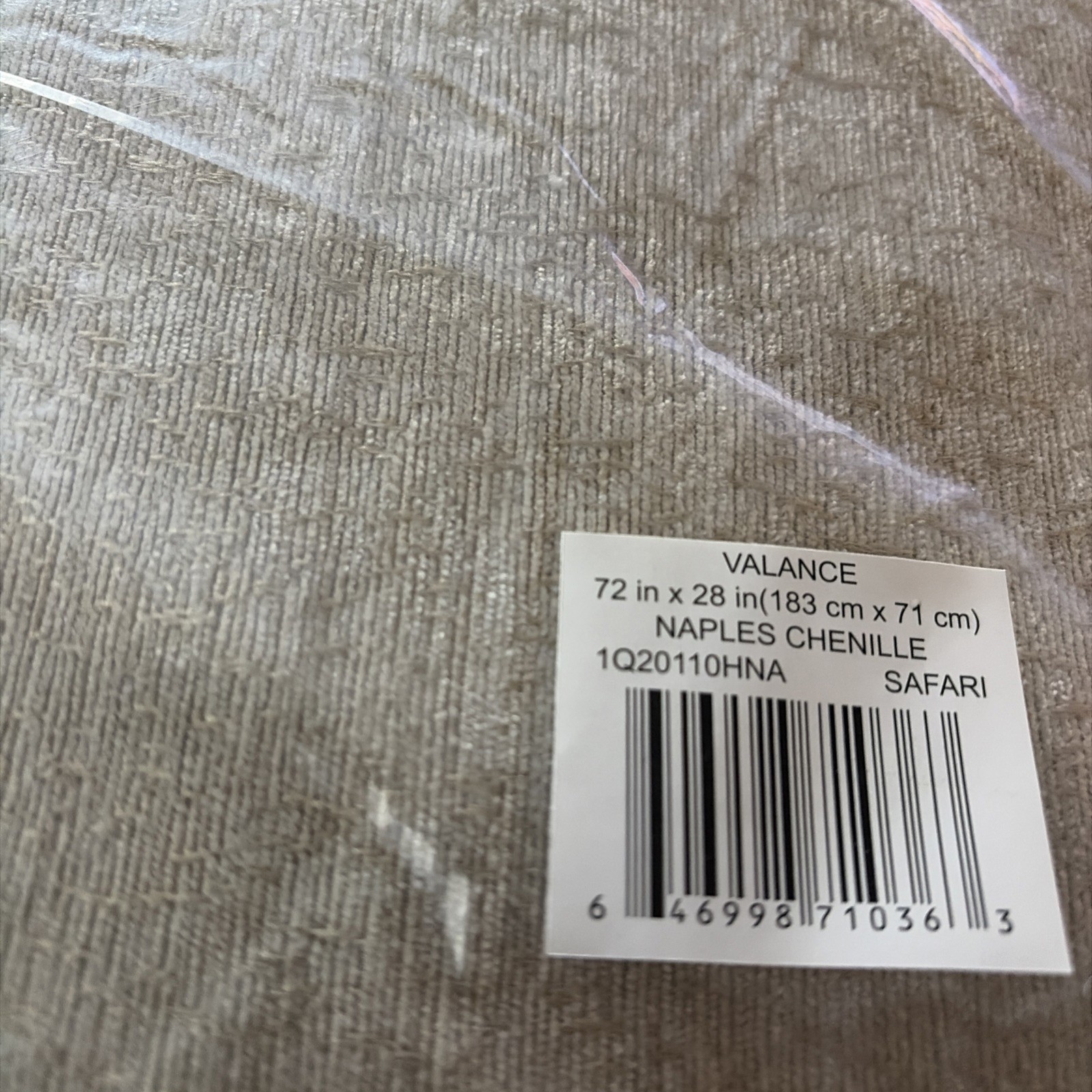 Martha Stewart Naples Chenille Solid Window Curtain Valance, Natural Sz 72×28