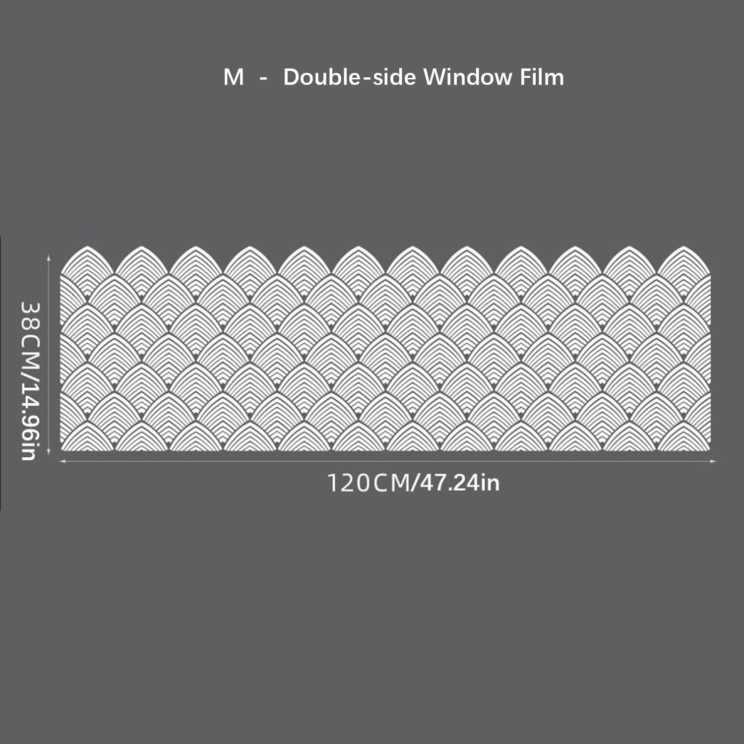 47.24×14.96in Stained Pure White Stripe Art Deco Window Film Retro Style,Doub…
