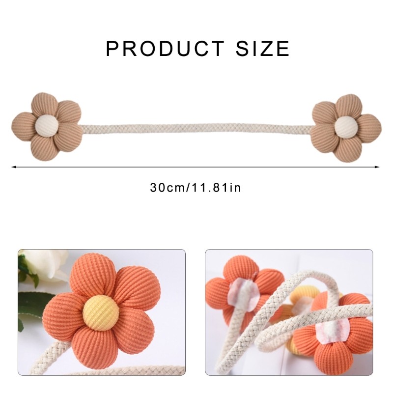 Cute Flower Curtain Ties Decorative Holdbacks Clip for Bedroom Window Drape 4Pcs