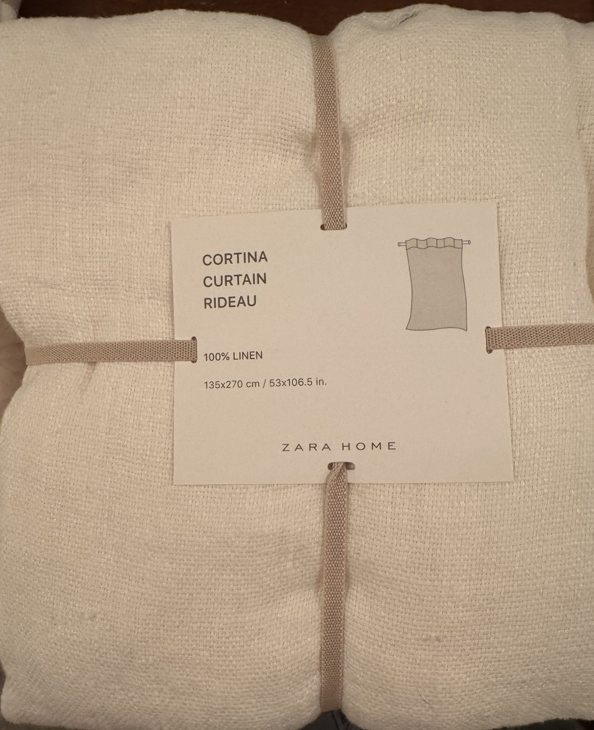 CORTINA CURTAIN RIDEAU 100% LINEN 135x270cm/53×106.5 in