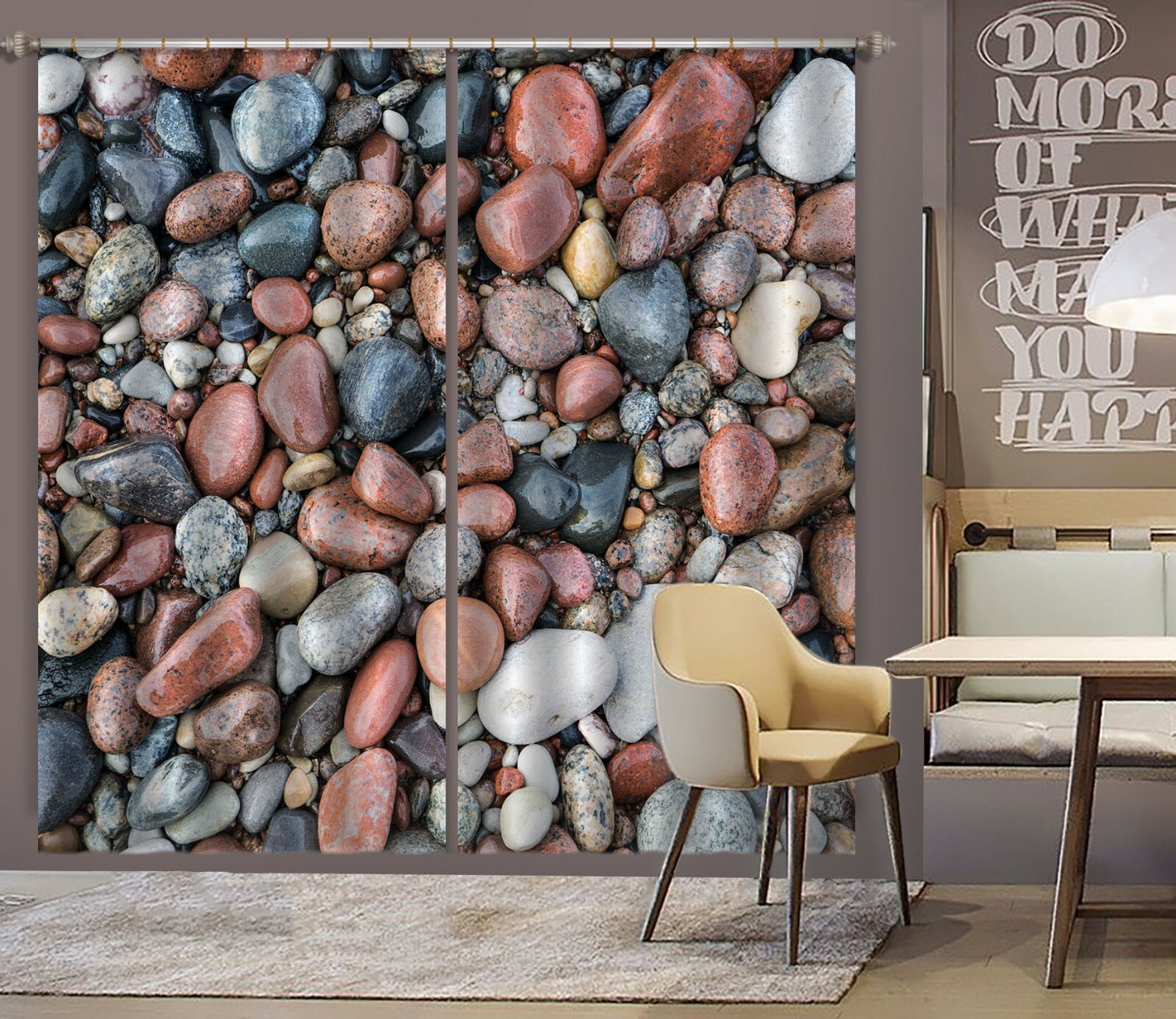 3D Smooth Pebbles ZHUA417 Blockout Photo Curtain Fabric Window Amy