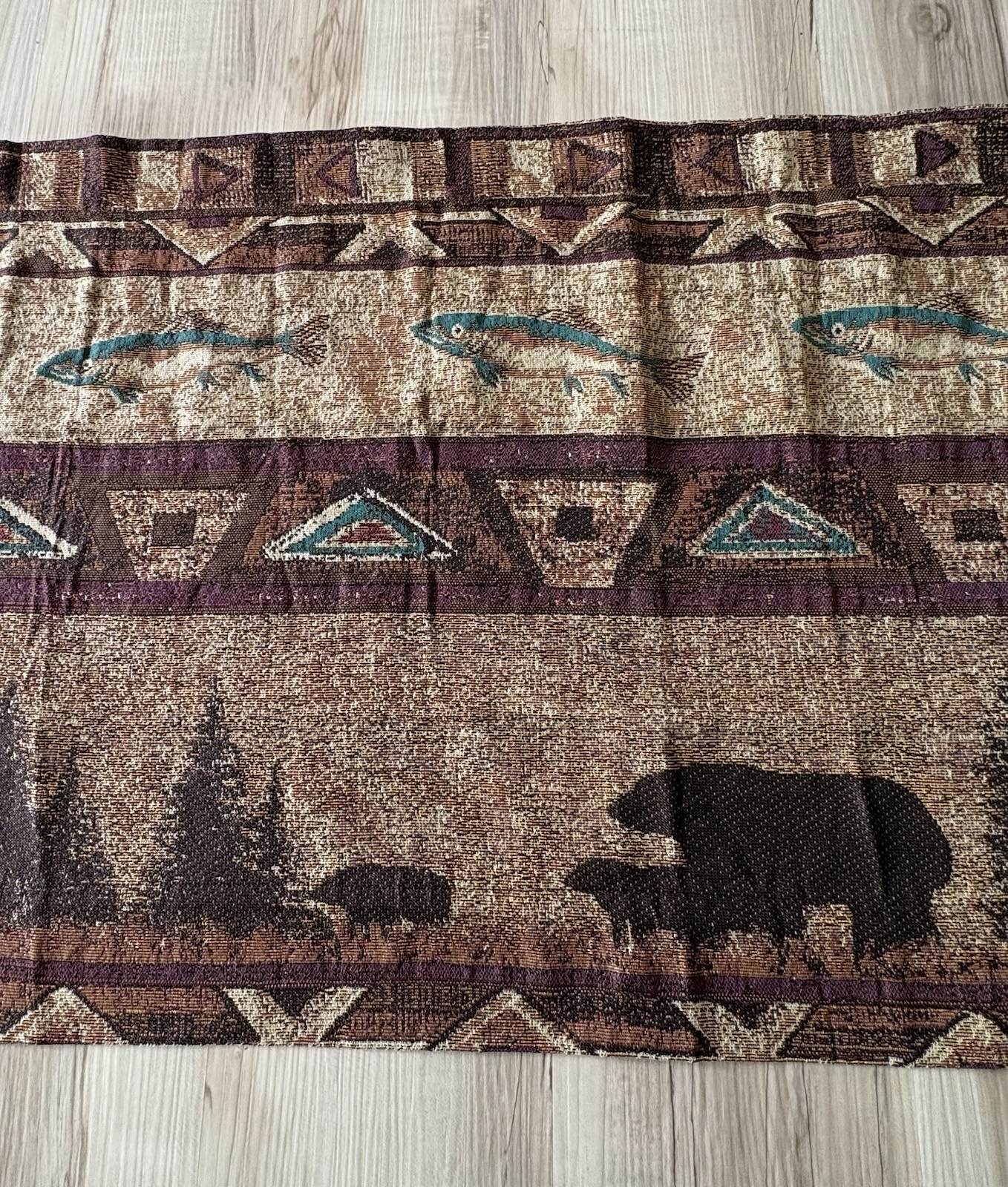 (3) Croscill Bear Mountain Unlined Tailored Valances 54×22 Inches