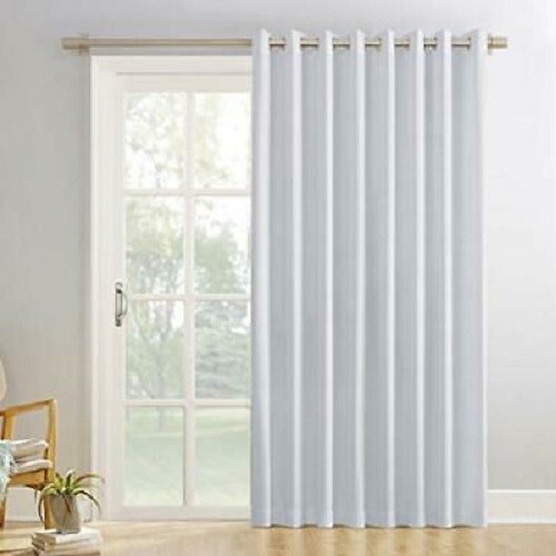 Sun Zero 100 w x 84 L Dove White Blackout Grommet Patio Door Curtain Panel