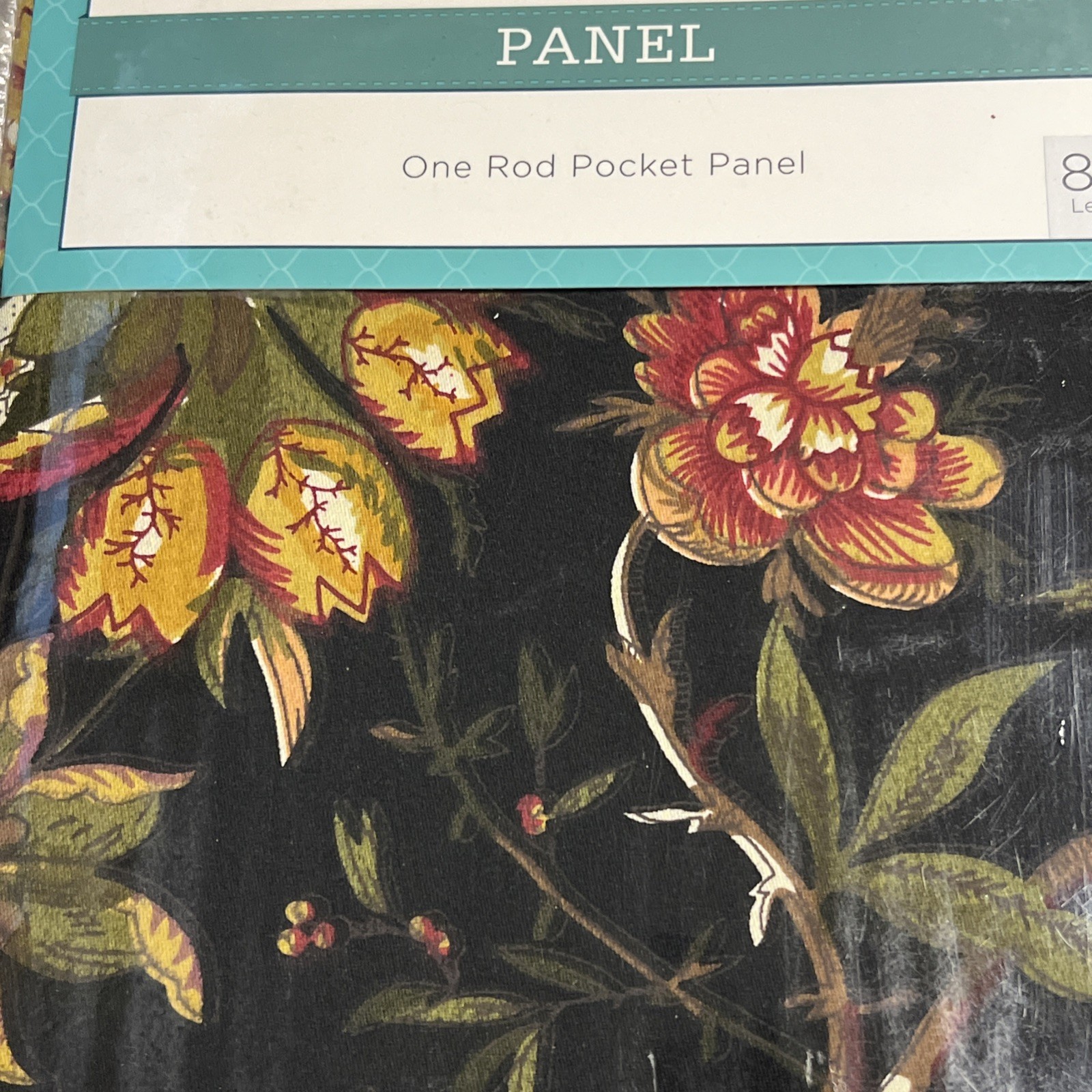Waverly Felicite Noir Black Floral Window Panel or Material 100% Cotton 50″x84″