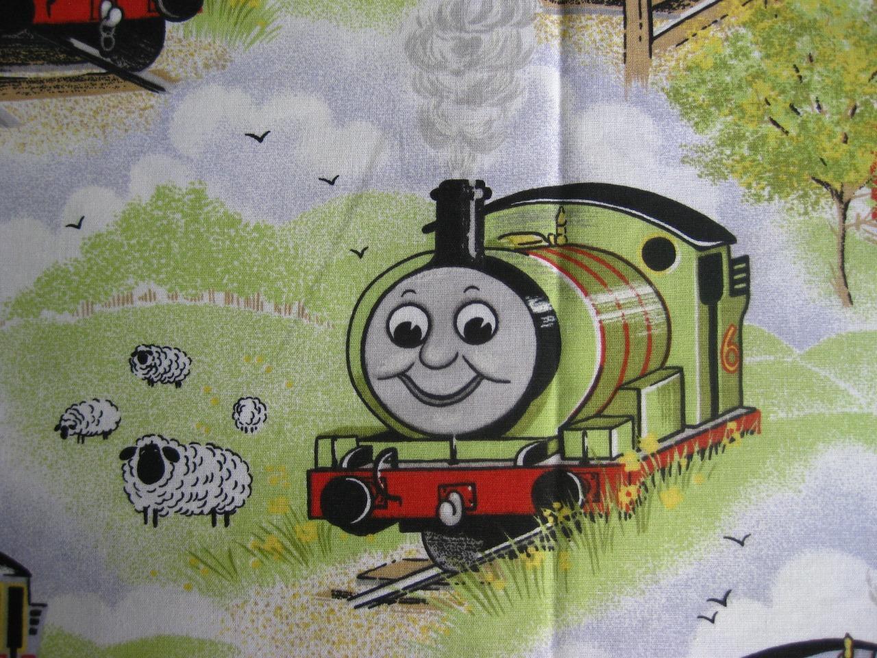 VTG Thomas the Train Curtain Drapery Panels Horrockses UK Cotton Blend Fabric