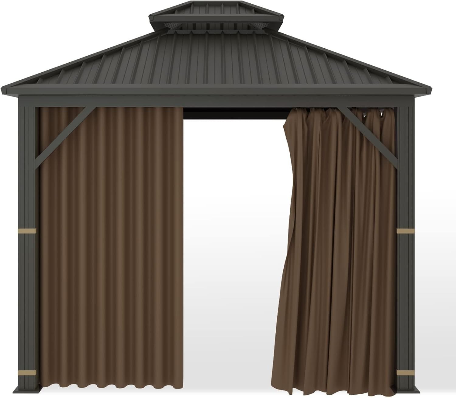 Durable Polyester Gazebo Privacy Curtain – Brown