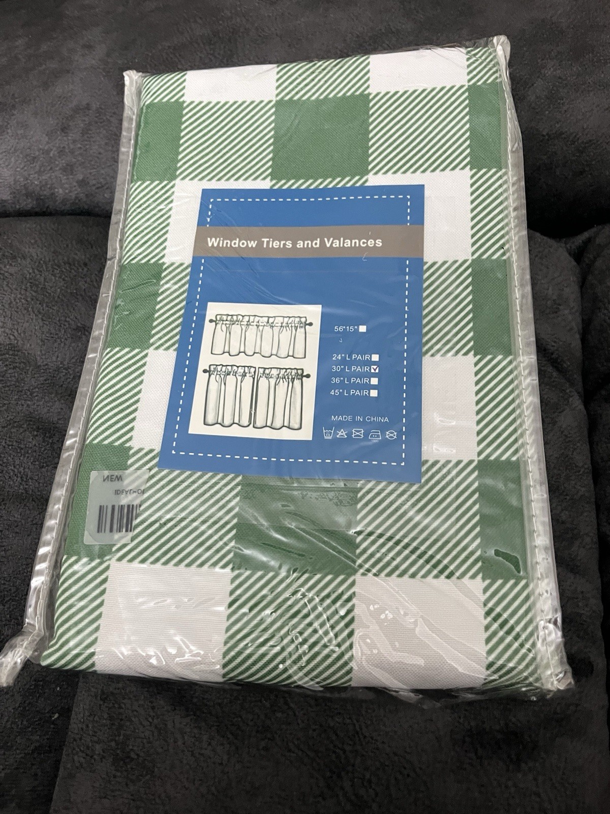 Window Valances 28×30 Inch 2 Panel Green Pocket