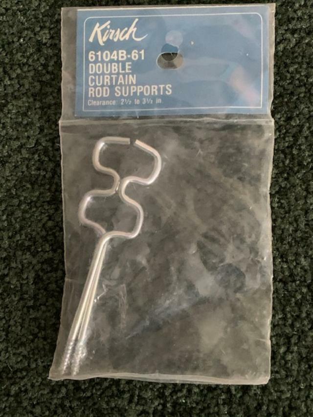 2 pc set Kirsch 2 1/2″-3 1/2″ DOUBLE CURTAIN ROD WIRE SUPPORTS 6104B-061