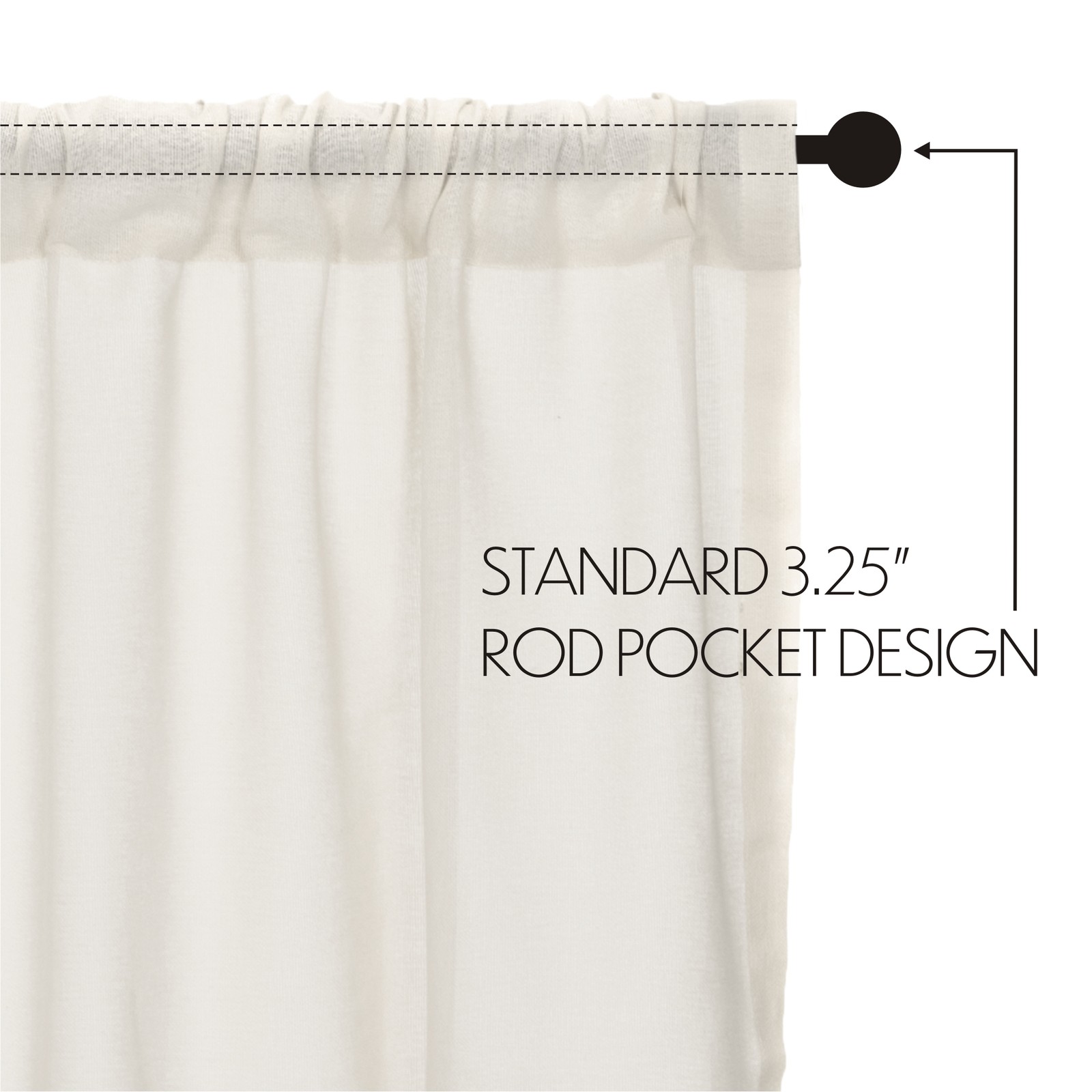 Tobacco Cloth Antique White Set (2 Swag 36×16 ; 2 Tier 24×36) VHC Brands