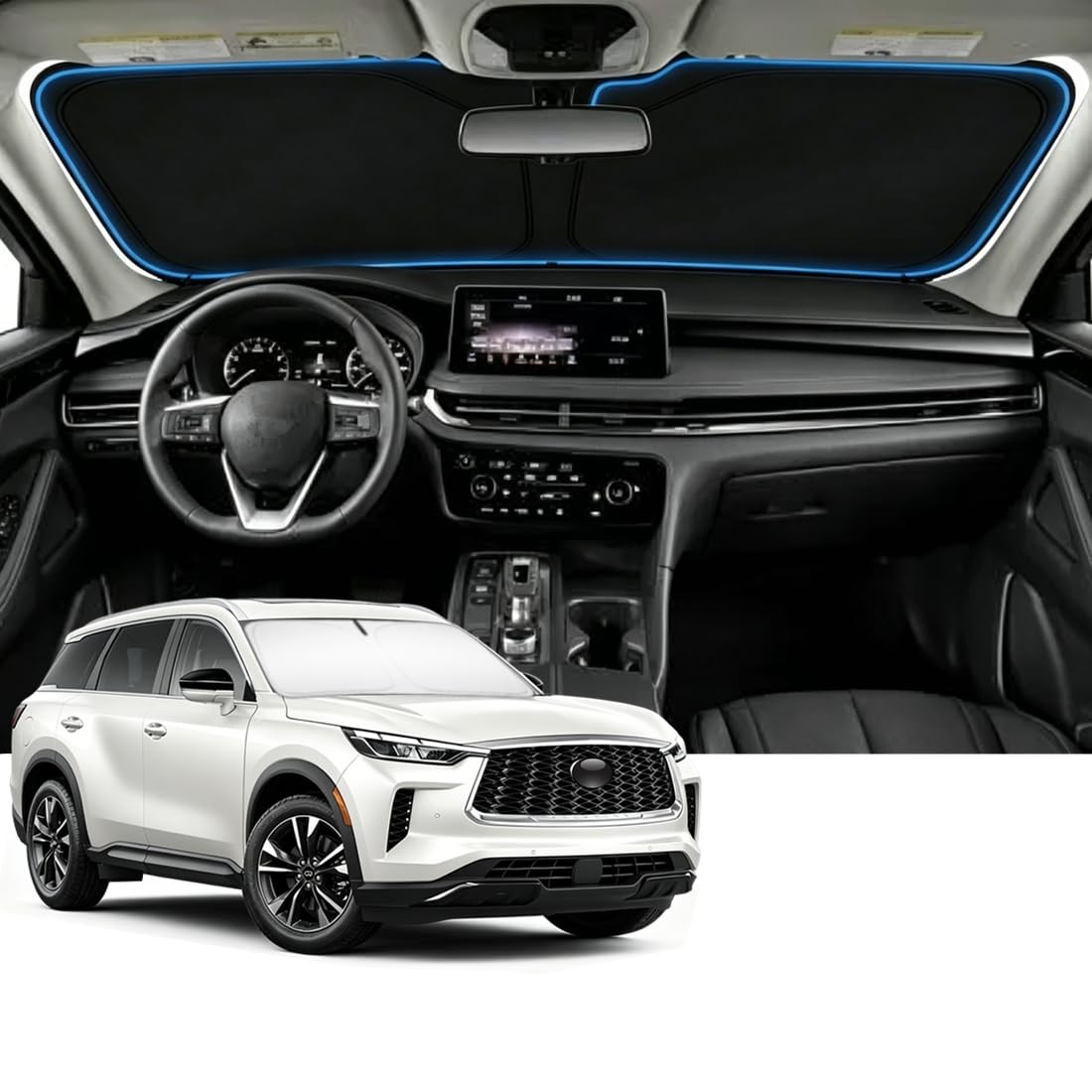 ZSLTCL QX60 18-26 Sun Shade Windshield UV Heat Blocker