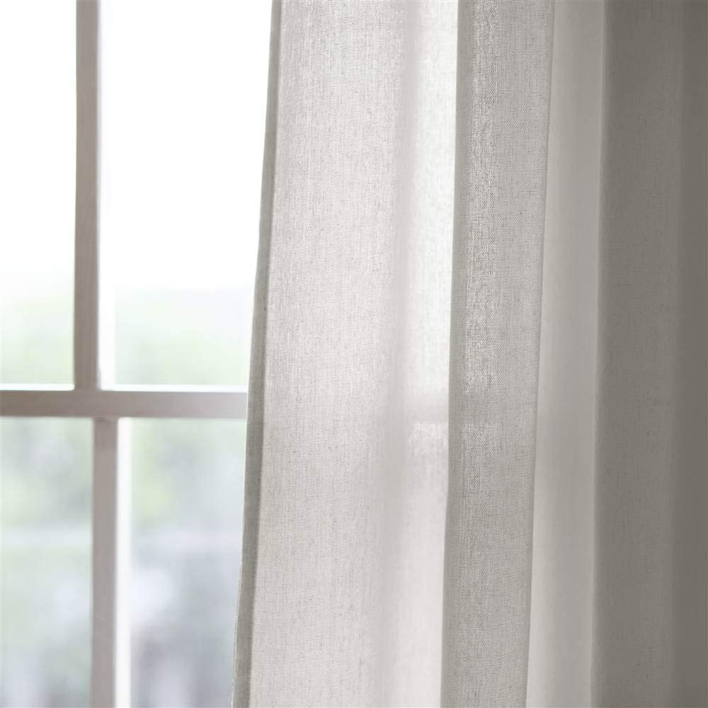 Lush Decor Burlap Knotted Tab-Top Window Curtain Panel Pair 45W X 84L Light Gray
