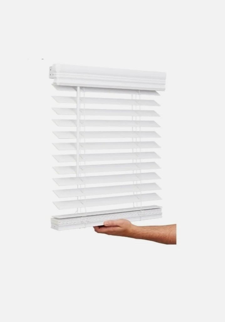 Lotus & Windoware 72×60 Cordless Faux Wood Blind Bright White PVC