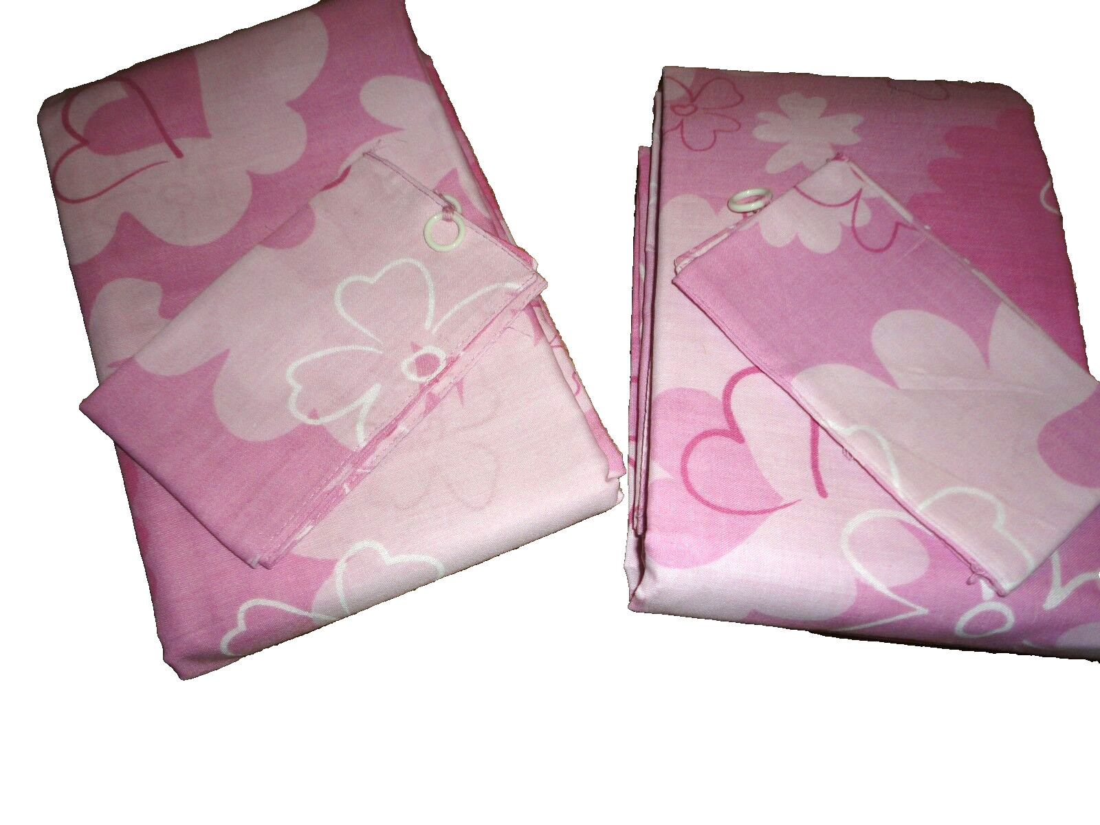 DISNEY PRINCESS (PAIR) UNLINED PANELS CURTAINS & TIEBACKS PINK FLORAL 42 X 84