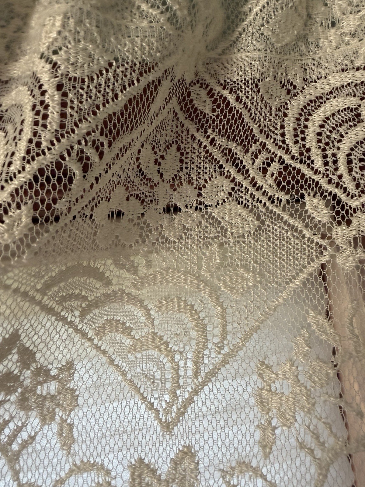Oxford House Chantilly Valance Ivory Lace 60” W X 16” L Fringe New In Package