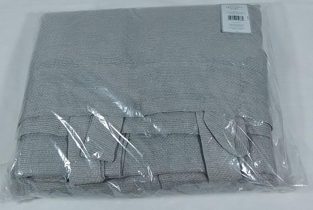 Miami Cloud Grey Solid Sheer Hook & Looptab Indoor/Outdoor Curtain-FREE SHIP-A14