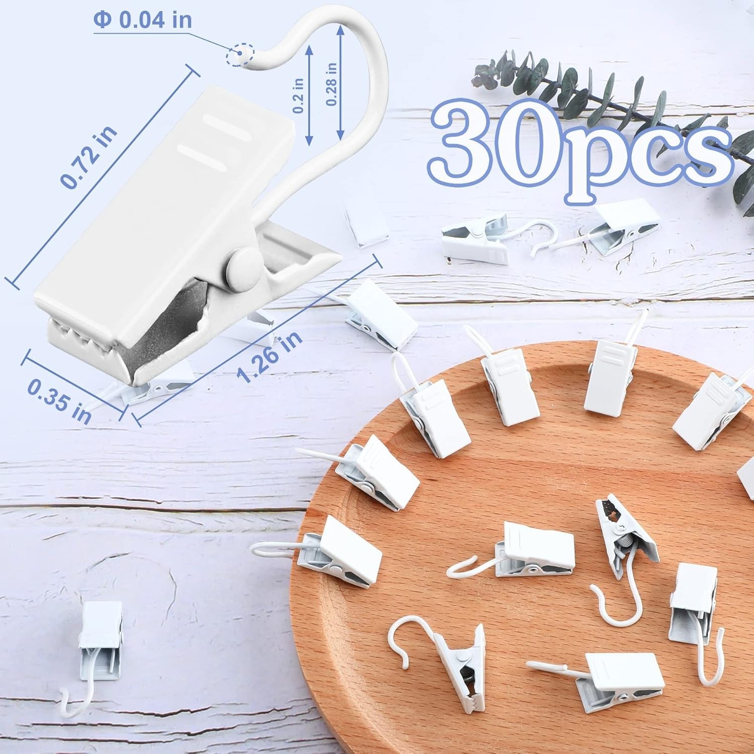 30-Pack Heavy-Duty Metal Hook Clips for Stylish Home Decor and Organization