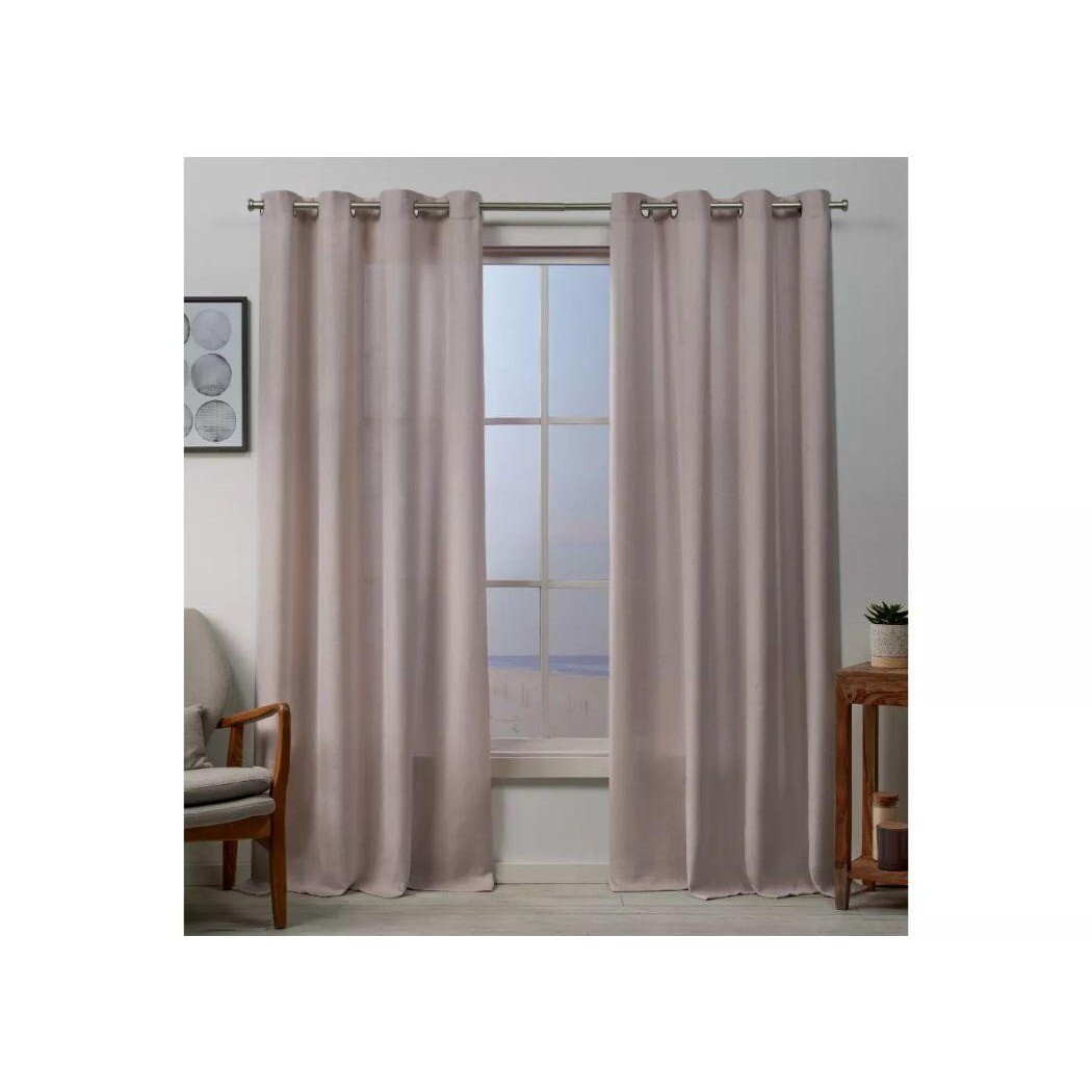 Window Curtains Blush Pink 84″L x 108″W (54″ each Filter Light Grommet Top