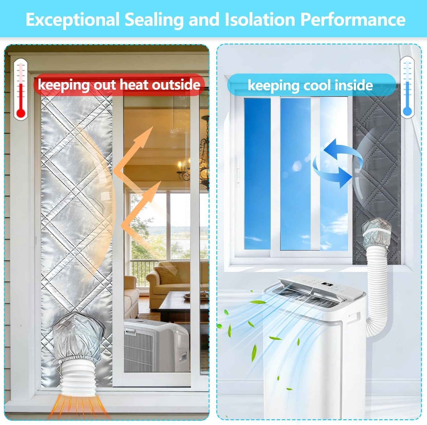Portable AC Window Seal Kit 71 cm Adjustable Sliding Windows Easy Installation