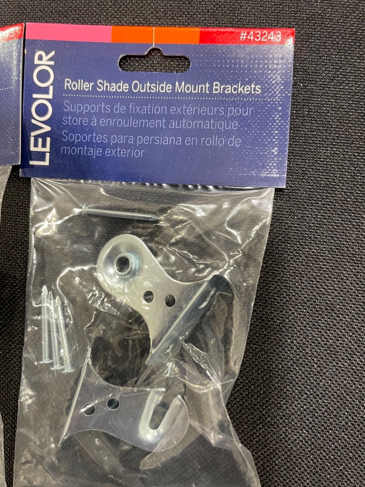 LEVOLOR 43243 Shade Bracket, Outside Mount, Zinc-Plated, TWO PAIR WITH HARDWARE