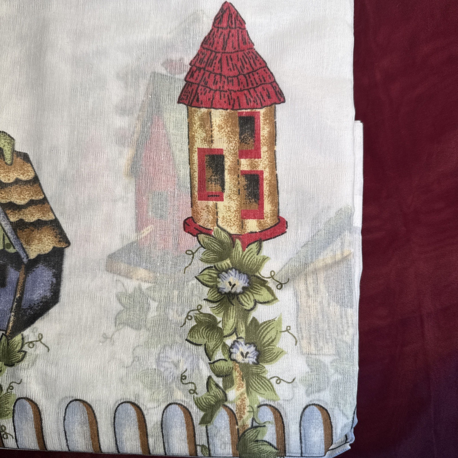 Kitchen Curtain Birdhouse Tier Panel 60”X 36” Just Panel