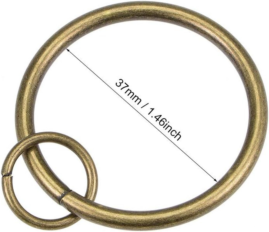 Curtain Rings Metal 37Mm Inner Dia Drapery Ring for Curtain Rods Bronze 28 Pcs