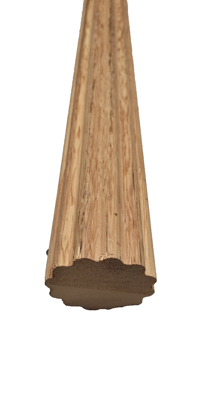 3″ Dia. Unfinished Reeded Wood Curtain Drapery Rod. New. 43″ Length