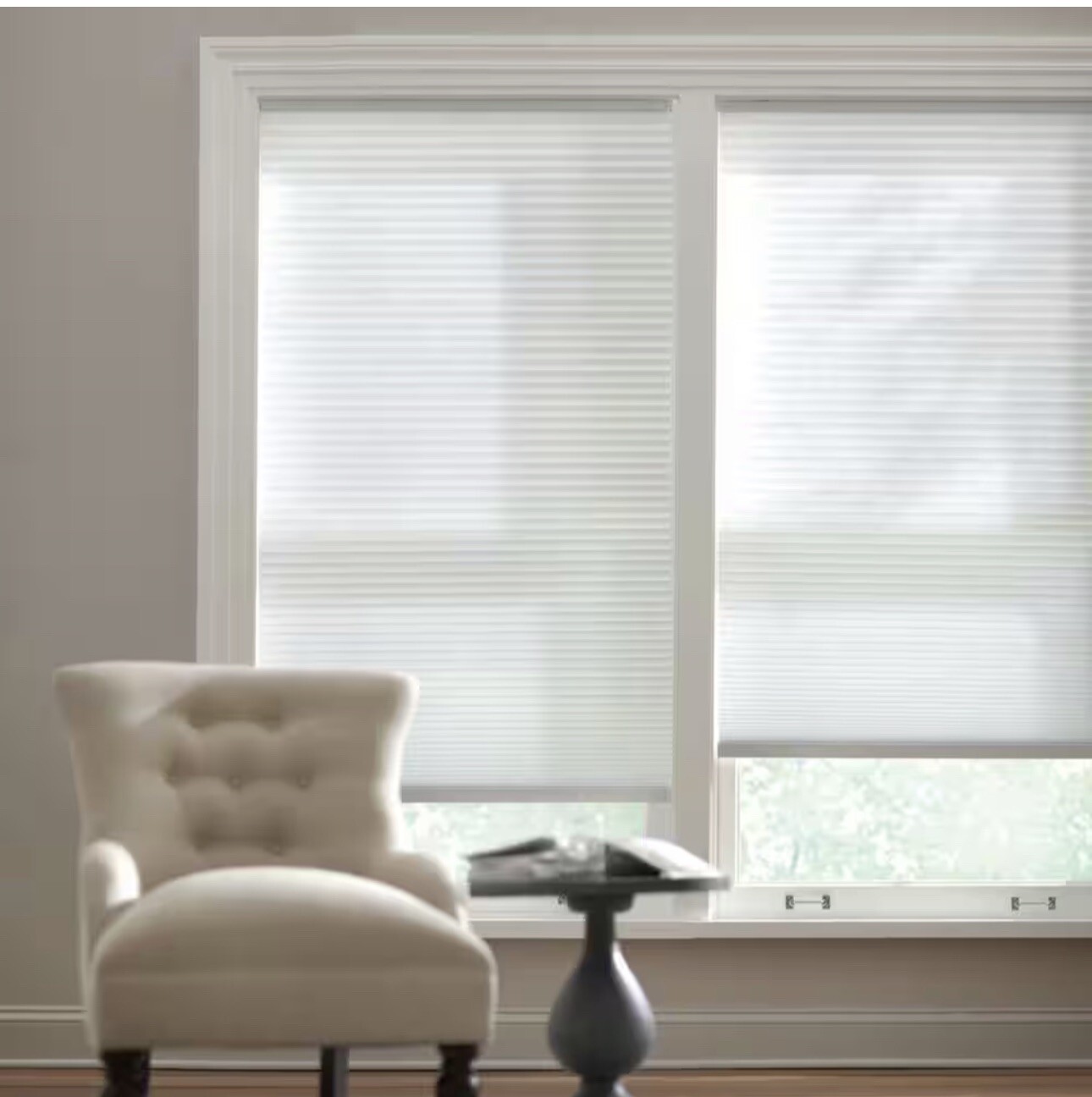 HDC-Snow Drift Cordless Light Filtering Cellular Shade – 35 in. W x 64 in. L 964