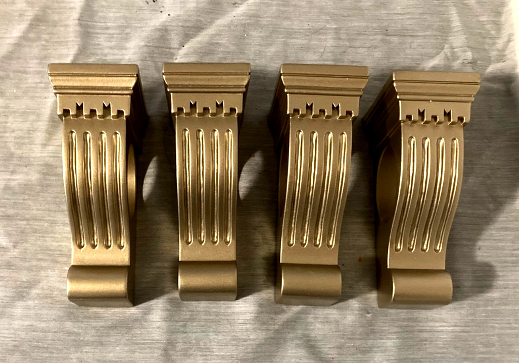 4 (FOUR) Wall Drapery Sconce Corbels Curtain Rod Swag Holders Bracket Gold – NEW