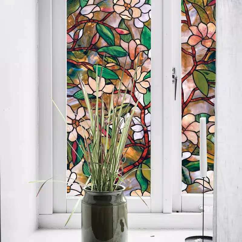 Rainbow 3D Privacy Window Film Stained Glass Static Cling Sticker Frosted Decor