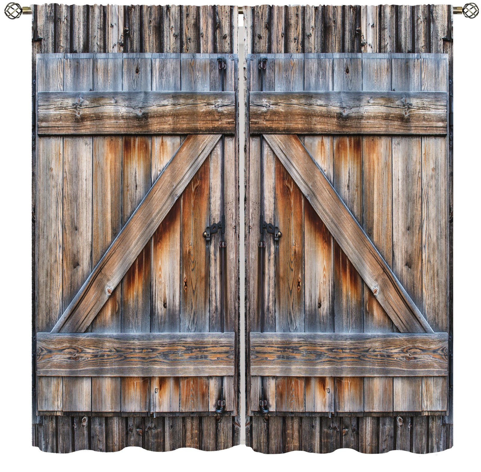 Rustic Barn Door Curtains, Vintage Farmhouse Old Rustic Western Wooden Plank …
