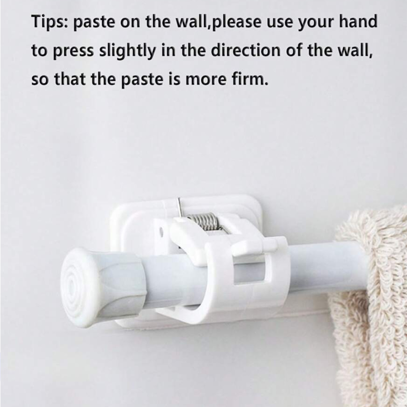 Wall-Mounted Curtain Rod Bracket Self-Adhesive Curtain Rod Holder Drapery Hook