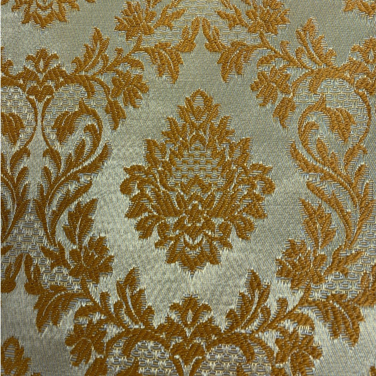 Vintage MCM Gold Damask Pinch Pleat Curtains 2 Panels 81×80 Mid Century Modern