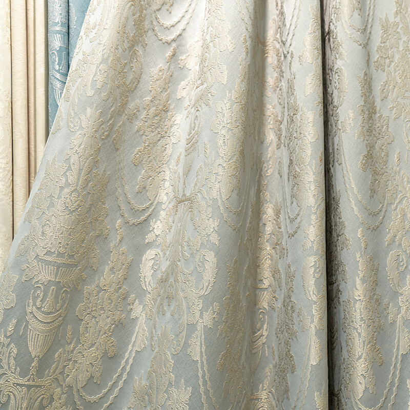 Custom simple princess jacquard beige gold cloth valance blackout curtain C1926