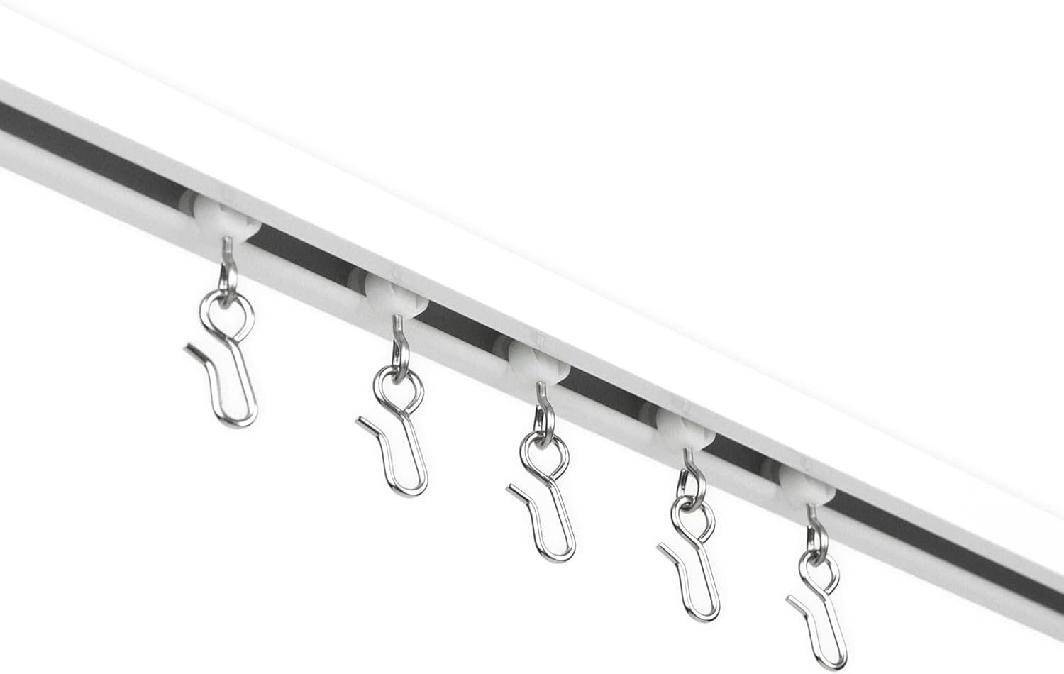Ceiling-Mounted Curtain Track – 16ft Pure White, USA Made Drapery Rail