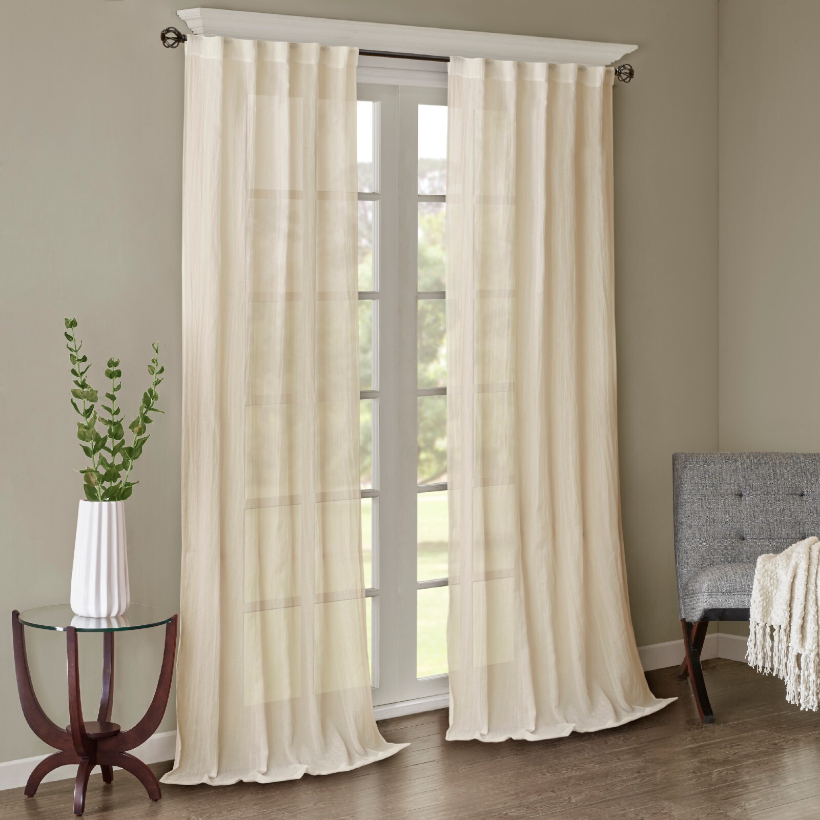 Madison Park Harper Solid Crushed Curtain Panel Pair 42 x 95 42×63 42×95 42×84