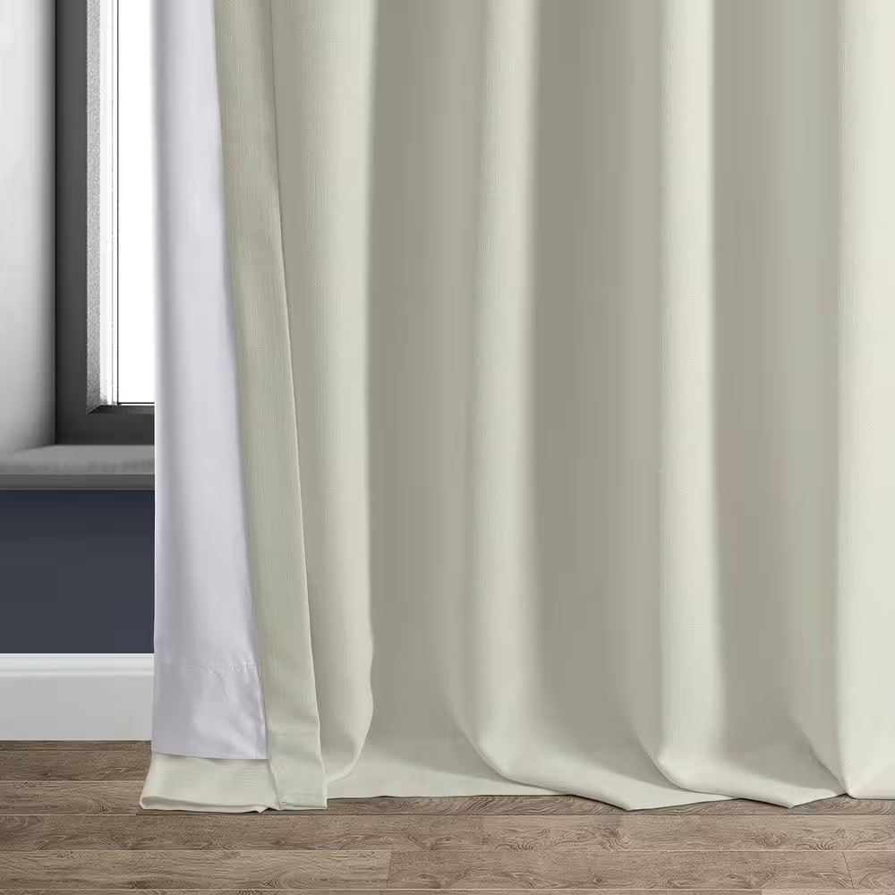 Signature off White Faux Linen Solid Curtain 50 In. W X 96 In. L – Rod Pocket Bl