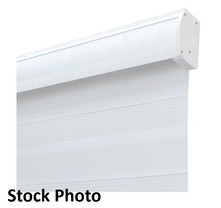 Lumi Home Furnishings 34″x 72″ White Light Filtering Cordless Zebra Roller Shade