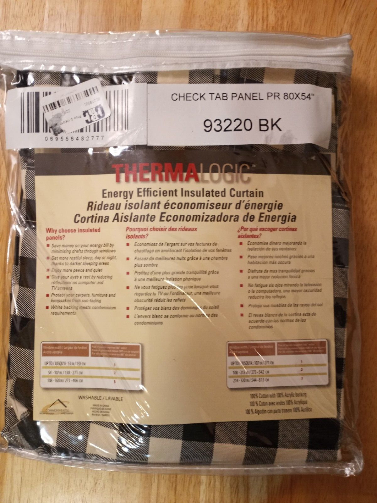 Thermalogic Energy Efficient Insulated Curtain Panel – 80×54″ – NIP