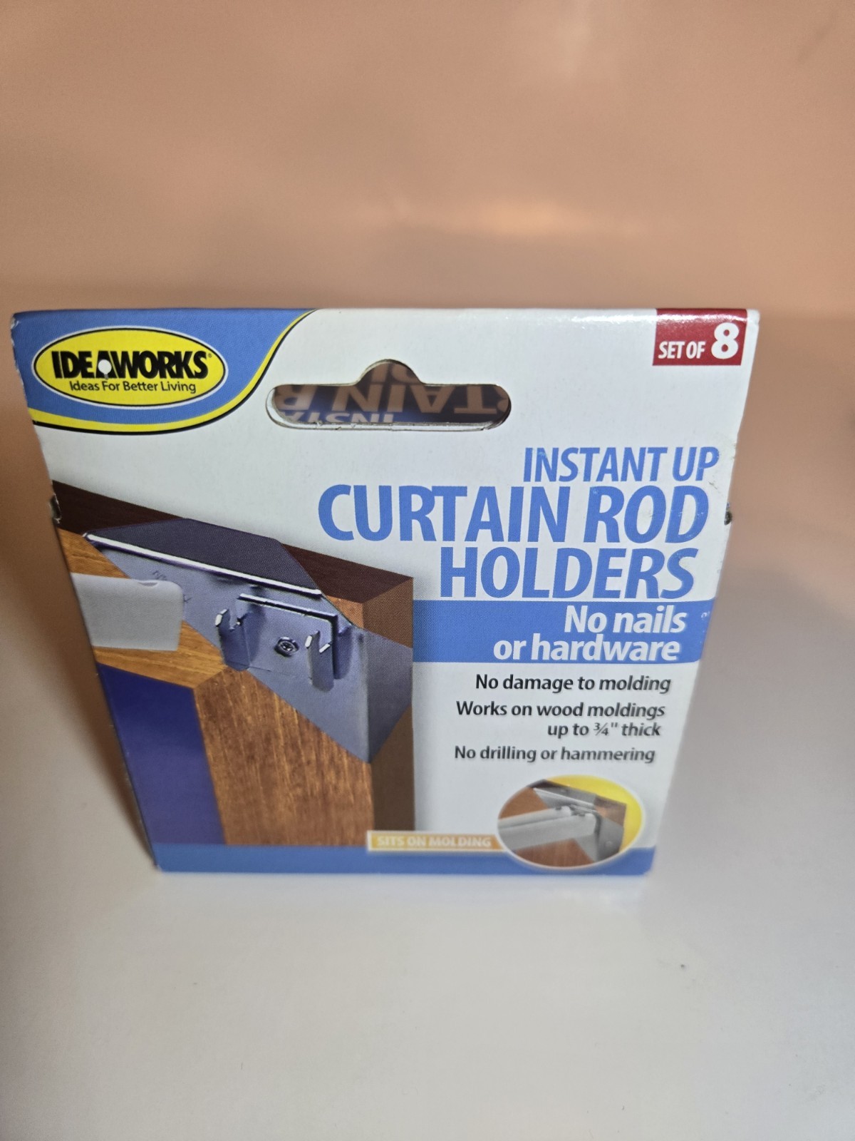 IdeaWorks Instant UP Curtain Rod Holders –Lot Of 2 New Opened Boxes JT1851/8