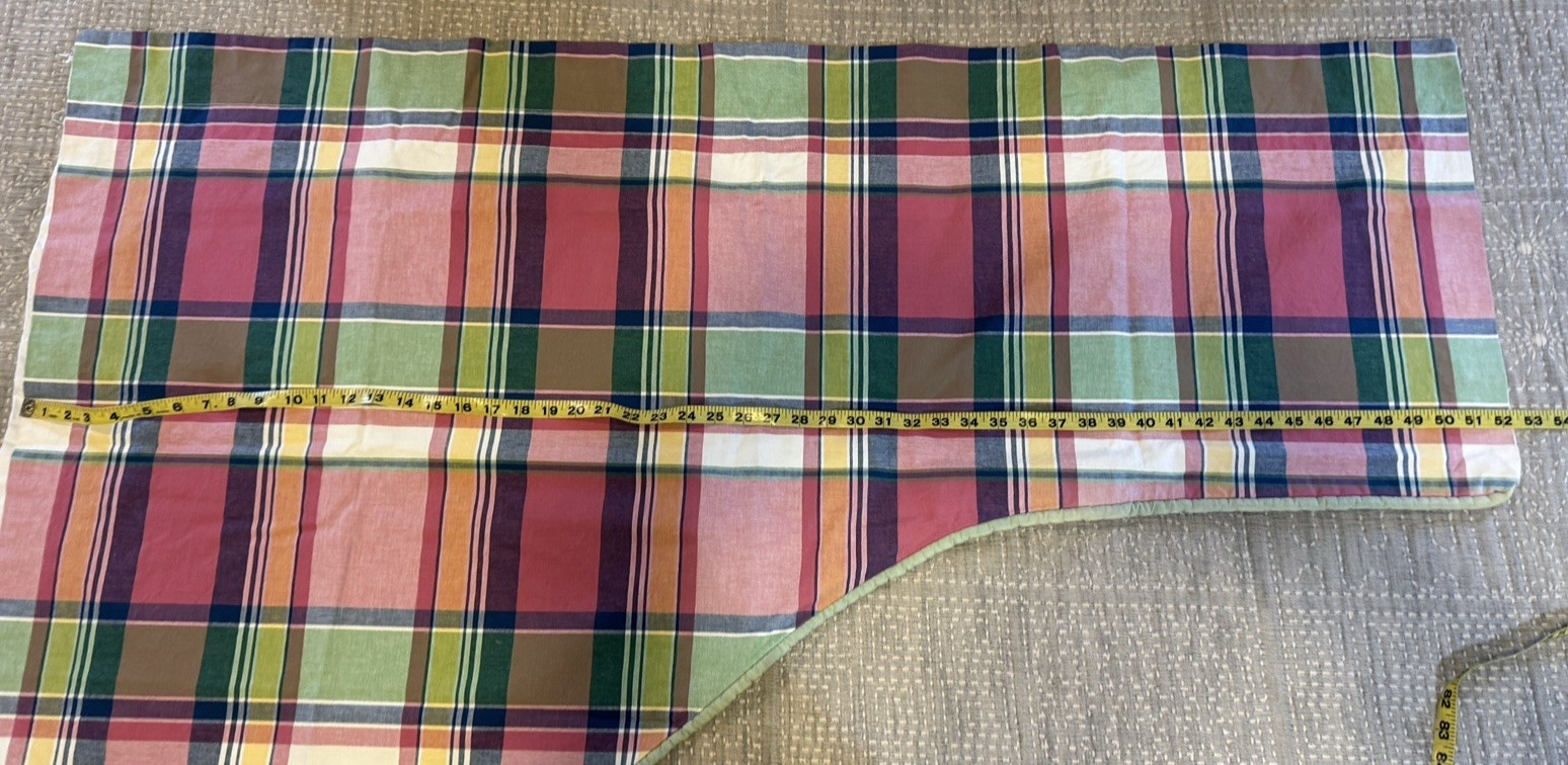 5-Piece Custom Plaid Valances Cotton Pink Green Blue Yellow Preppy EUC Curtains