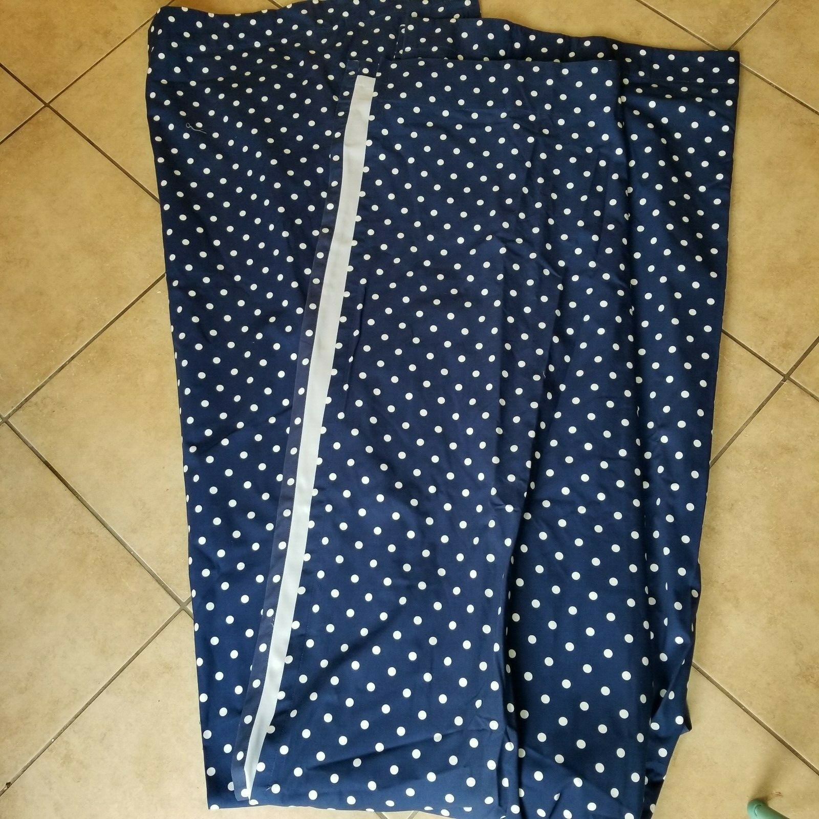 Pottery Barn Teen “Dottie – Blue” Blackout Drapery Panels 52 X 108