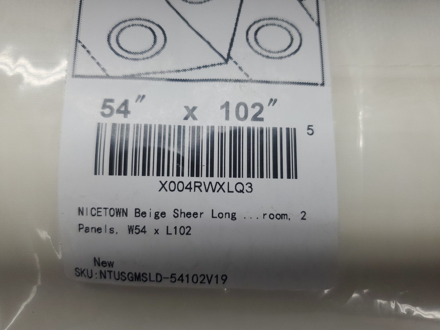 NICETOWN White Sheer Curtains & Drapes 2 Panels, W54 x L96 Grommet Top