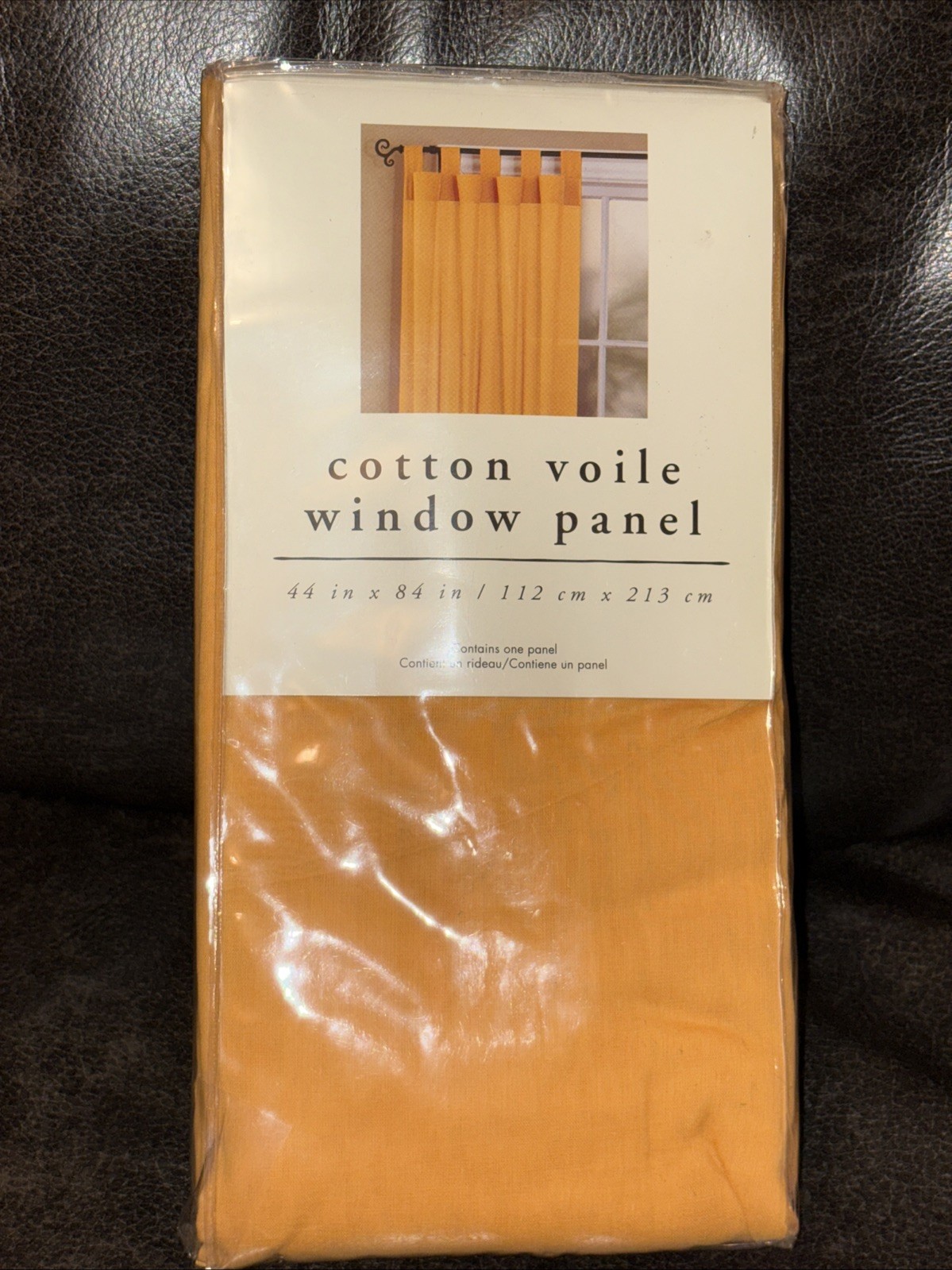 New Pier 1 Cotton Voile Window Tab Top Panel Curtain 44X 84” Yellow Gold 2029232