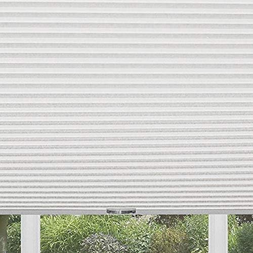 Cordless Cellular Pleated Window Shades – 35 Inch Width, 64 35W x 64H, White