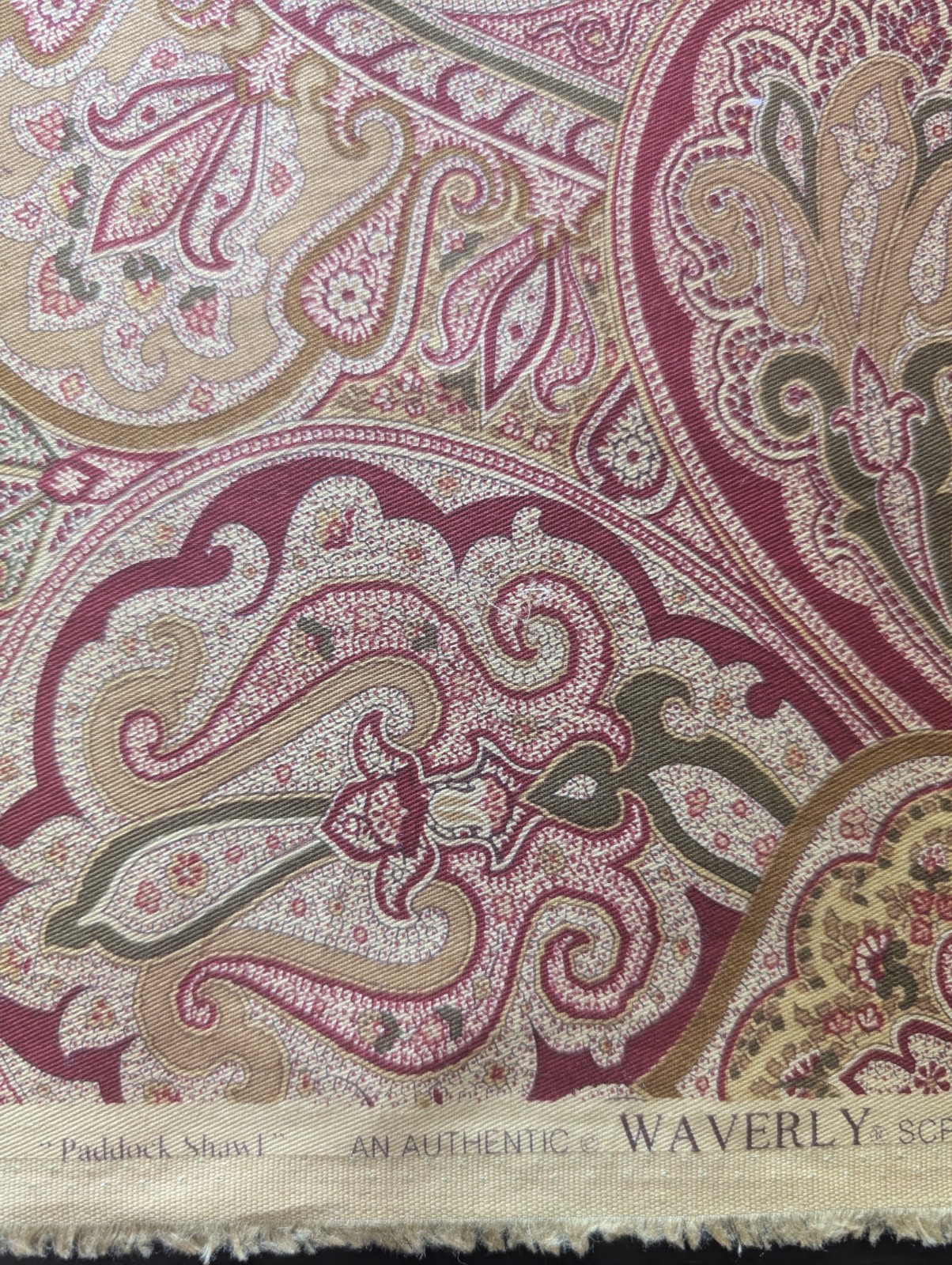 Waverly Paddock Shawl Valance. 100% Cotton. Fabric By The Yard . 55″ Wide