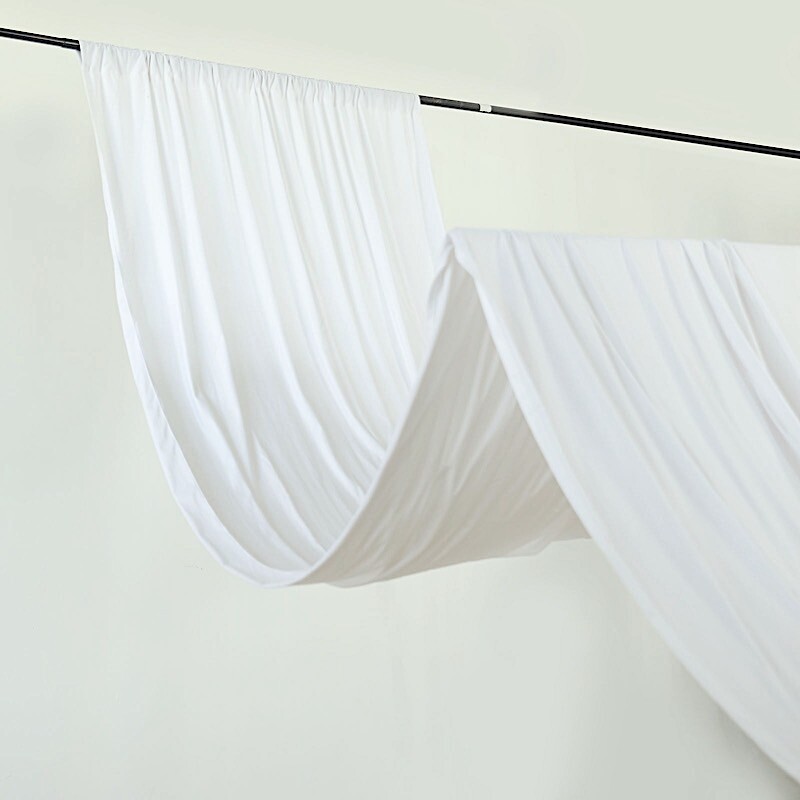 White 5×20 feet Polyester Ceiling Draping Fabric Backdrop CURTAIN PANEL Party