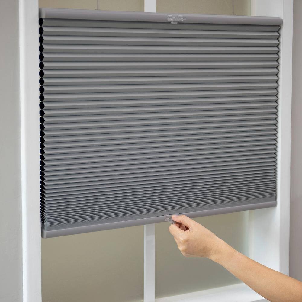 PERFECT LIFT Anchor Gray Cordless Top Down Bottom Up Cellular Shade 23 W x 48 L